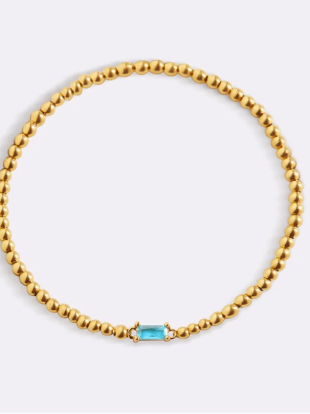 Mint&Lily Bead Bracelet with Birthstone- Blue Zircon December birthstone